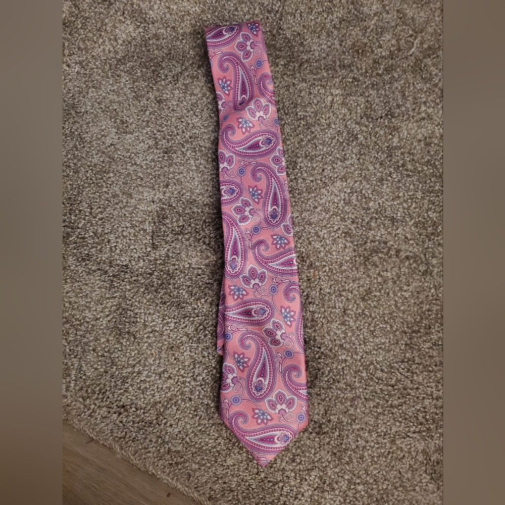 Nordstrom Mens Silk Paisley Pink Tie